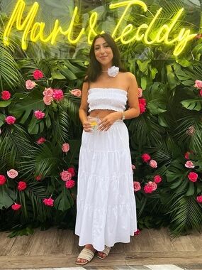 White Maxi Skirt – Classic Tiered Summer Skirt